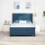 Vidaxl LED Box Spring Postelja z vzglavjem Modra 140 x 200 cm blago