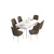 Hanah Home Set Trpezarijski sto i 6 stolica Are, Braon-beli