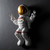 Stenska dekoracija 47x35 cm astronaut zlata