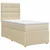 vidaXL Postelja boxspring z vzmetnico Krem 100 x 200 cm Blago
