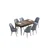 Hanah Home Set Trpezarijski sto i 6 stolica Han, Sivo-braon
