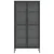 Visoka komoda crna 85 x 40 x 180 cm od stakla i čelika