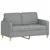 4-dijelni set sofa s jastucima svjetlosivi od tkanine