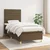 Vidaxl Box spring postelja z vzmetnico temno rjava 100x200 cm blago