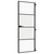 Sobna vrata tanka crna 76 x 201,5 cm kaljeno staklo i aluminij