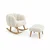 ATELIER DEL SOFA Fotelja i tabure Lotus White