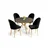 Hanah Home Trpezarijski set, 5 komada, Crni