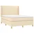 Vidaxl Box spring postelja z vzmetnico LED krem 140x200 cm blago