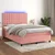 Vidaxl Box spring postelja z vzmetnico LED roza 80x200 cm žamet