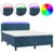 Vidaxl Box spring postelja z vzmetnico LED temno modra 140x200cm žamet