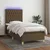 Krevet box spring s madracem LED tamnosmeđi 90x200 cm tkanina