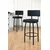 Hanah Home set od 4 barskih stolica Wosa, antracit tkanina Babyface, crne metalne noge