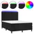 Vidaxl Box spring postelja z vzmetnico LED črna 140x190 cm žamet