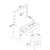 Hanah Home Sto za šminkanje sa tabureom BJ121 - 2934, 90x76.8x45, Beli