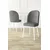 Hanah Home set trpezarijskih stolica Aste 6 kom, siva tkanina Babyface, bele metalne noge