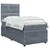 vidaXL Postelja boxspring z vzmetnico Temno siva 100 x 200 cm Žamet