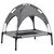 Krevet za pse s krovom antracit od tkanine Oxford i čelika