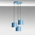 Opviq Luster Duz-195, 75-110cm, 45 cm, 3xE27, IP20, Plavi