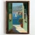 WallXpert uramljena MDF slika NAL157-70, pogled kroz zelene škure na more i jedrilicu, 50 x 70 cm