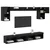 TV zidne jedinice s LED-om 6 pcs Crni hrast Konstruirano drvo