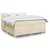 Vidaxl Box spring postelja z vzmetnico krem 180x200 cm blago