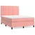 Vidaxl Box spring postelja z vzmetnico roza 140x190 cm žamet