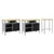 Set radnog stola 3 pcs Crna i Siva Čelik s prahom premazan