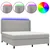 Vidaxl Box spring postelja z vzmetnico LED sv. siva 160x200 cm blago
