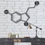 WallXpert metalni zidni ukras 5113, strukturna formula molekula serotonina, 75 x 53 cm, crni