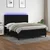 Vidaxl Box spring postelja z vzmetnico LED črna 180x200 cm blago