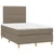 Vidaxl Box spring postelja z vzmetnico LED taupe 120x200 cm blago
