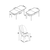 Hanah Home Set Trpezarijski sto i 6 stolica Roz, Roze-crni