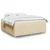 Vidaxl Box spring postelja z vzmetnico krem 180x200 cm blago