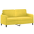2-dijelni set sofa žuti baršunasti