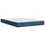 Vidaxl Box spring postelja z vzmetnico modra 140x190 cm blago