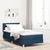 LED Box Spring Krevet s jastukom Plava 90 x 190 cm tkanina