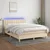 Vidaxl Box spring postelja z vzmetnico LED krem 140x190 cm blago