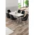 Hanah Home trpezarijski set Asel, sto i 6 stolica, ploča u dekoru belog mermera, hromirane noge, crna tkanina Babyface