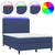 Greatstore Box spring postelja z vzmetnico LED modra 140x190 cm blago
