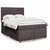 Vidaxl Box spring postelja z vzmetnico temno rjava 160x200 cm blago