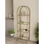 Hanah Home Idil polica za knjige 47 × 158 × 30 cm, zlatna / providno staklo