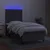 Vidaxl Box spring postelja z vzmetnico LED temno siva 100x200 cm blago