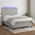 Vidaxl Box spring postelja z vzmetnico LED svetlo siva 140x190cm blago