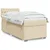 Vidaxl Box spring postelja z vzmetnico krem 100x200 cm blago