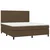 Vidaxl Box spring postelja z vzmetnico LED temno rjava 180x200cm blago
