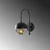 Opviq Zidna lampa E27 Socket, Crno-Siva