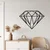 WallXpert metalni zidni ukras 5039, geometrijski dijamant, 46 x 33 cm, crni