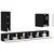 Set zidnog ormarića za TV Zidne 6 pcs Crna