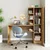 Hanah Home 2077 radni sto s policom 143,2 × 143,2 × 50 cm, atlantski bor