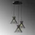 Opviq Luster Kirpi-3085, 63x63 cm, 3xE27, 40W, Crni